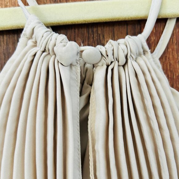 NWT!! Banana Republic Halter Pleated Maxi Dress- XS Oyster Pearl Color - Picture 10 of 11